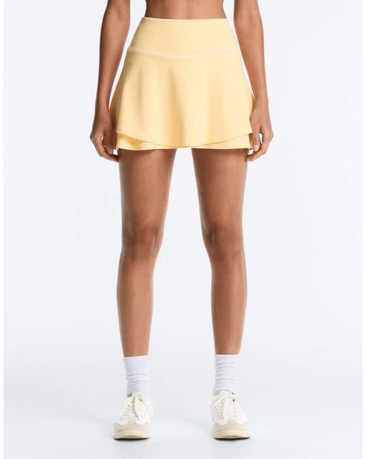 Oysho Natural Comfortlux High-rise Piping Mini Skirt