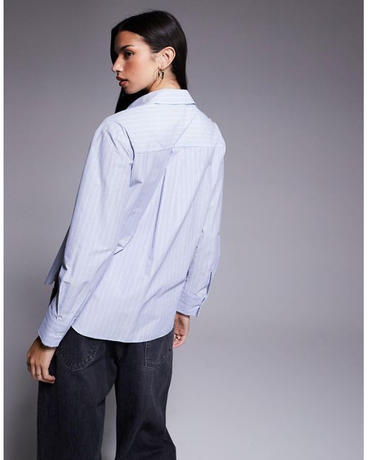 Chemise à rayures et bordure à strass River Island en coloris Blue