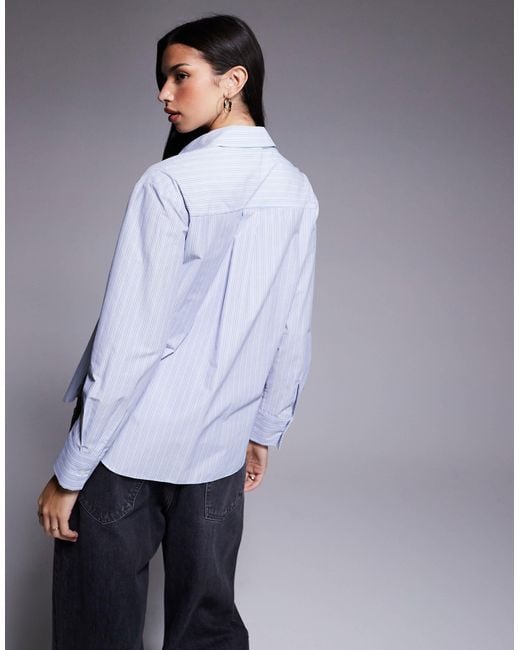 River Island Blue – gestreifte hemdbluse