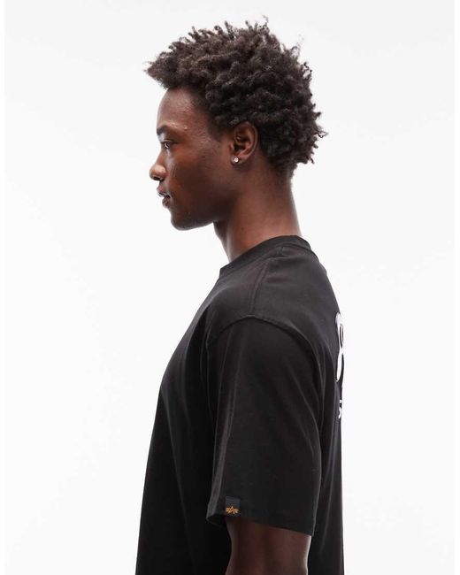 Camiseta Negra Con Logo Studio Edition De Alpha Industries de hombre de color Black