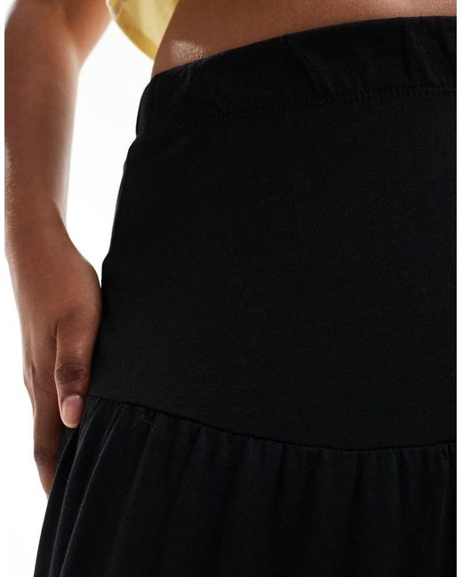 ONLY Black Tiered Maxi Skirt