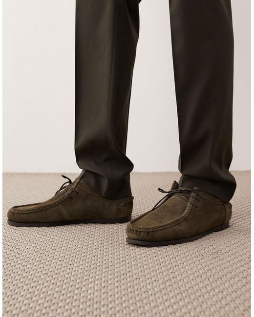 Chaussures à lacets en daim - kaki Mango pour homme en coloris Brown