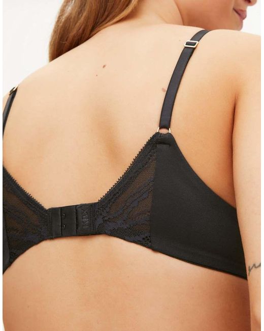 KBX Black Charlotte Underwired Padded Plunge Bra