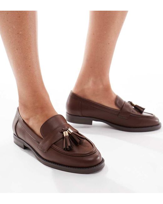 London Rebel Brown Amelia Tassel Penny Loafers