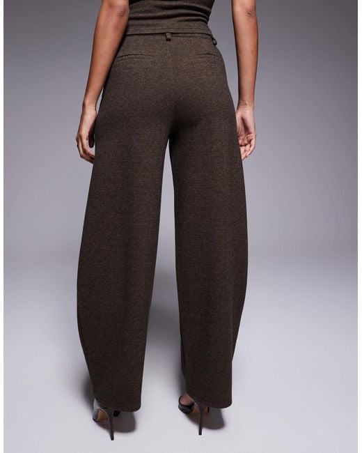 ASOS Gray Co-ord Brushed Herringbone Barrel Leg Trouser