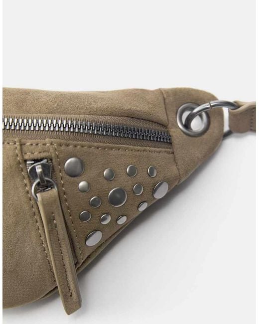 Pull&Bear Gray Studded Belt Bag