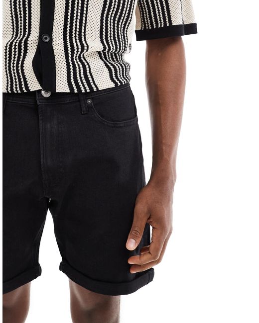 Short en jean à revers - denim JJ Rebel pour homme en coloris Black