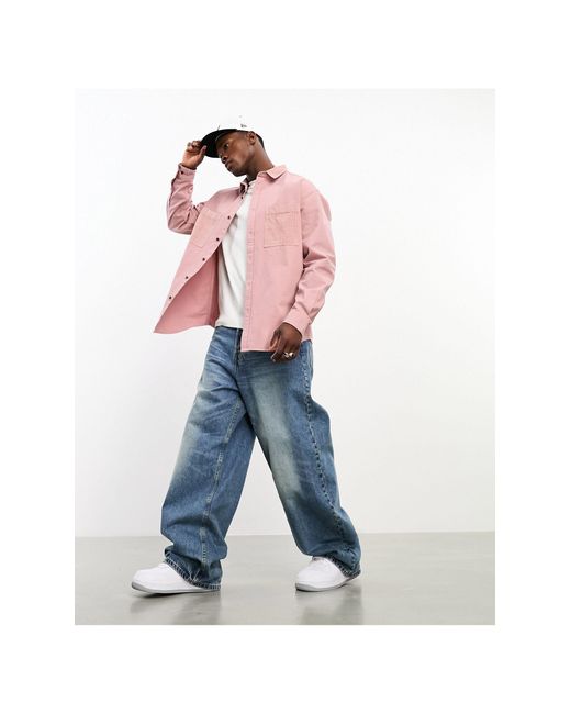 ASOS – oversize-hemd im 90er-stil in Pink für Herren