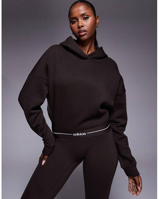 Adidas Originals Gray Adidas Training Hyperglam Linear Hoodie