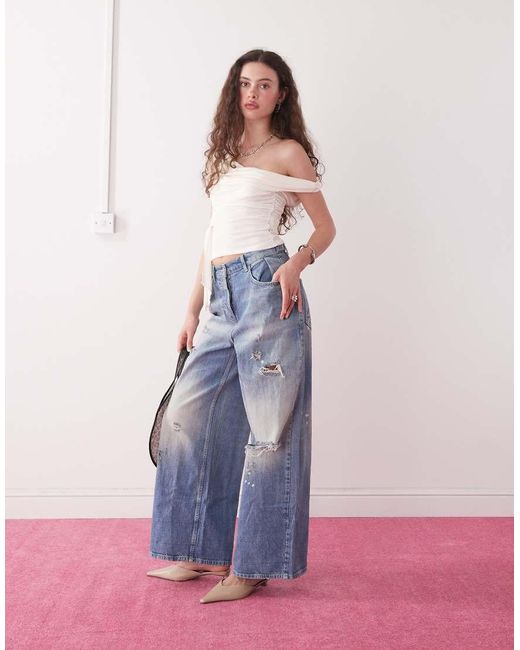 Motel Natural Neida Slinky Scoop Neck Drape Top