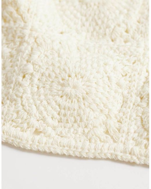 Glamorous Natural Crochet Headscarf