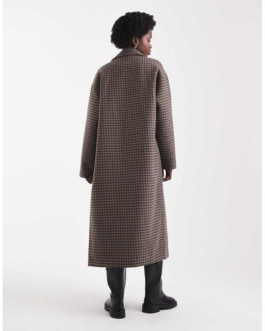 Native Youth Brown Oversized Longline Wool Blend Overcoat
