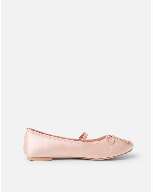 Public Desire Pink Alexia Satin Flat Ballet Pumps