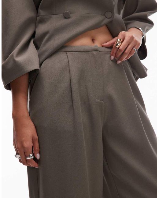 Aware Gray High Waist Barrel Leg Tailored Pants