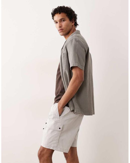 River Island Cargoshort in het Natural voor heren