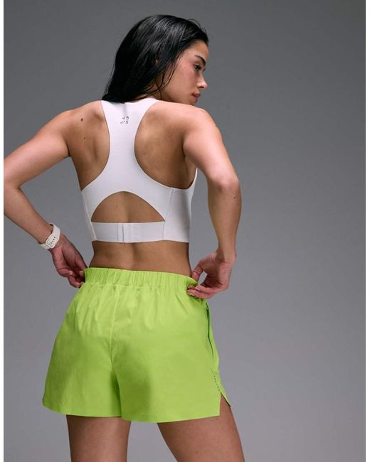 4505 Gray Premium Woven High Waist 3 Inch Running Short With Jersey Liner And Phone Pocket