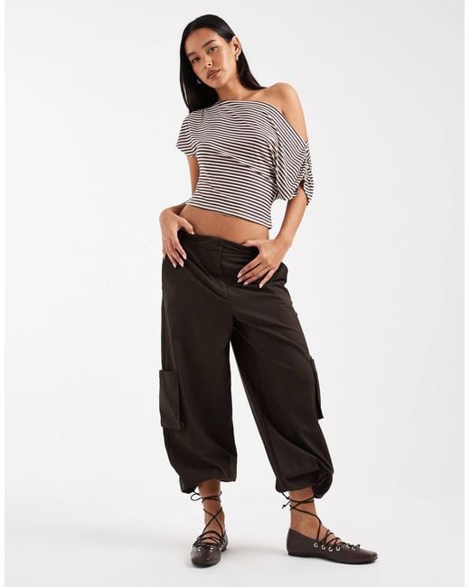 Miss Selfridge Brown – schulterfreies oberteil