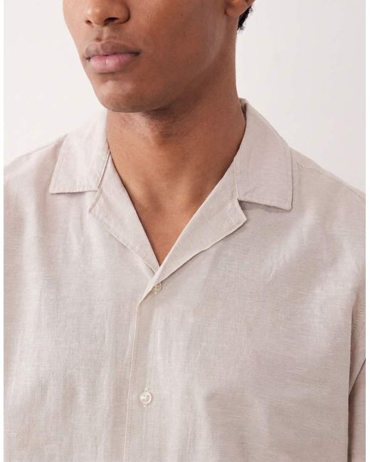 JJ Rebel Natural Linen Blend Short Sleeve Shirt for men