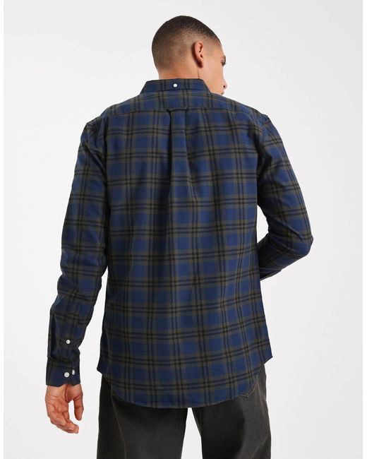 Farah Blue Brewer Checked Longsleeve Shirt for men