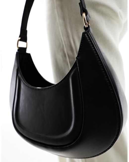 ASOS Black Shoulder Bag With Debossed Panelling