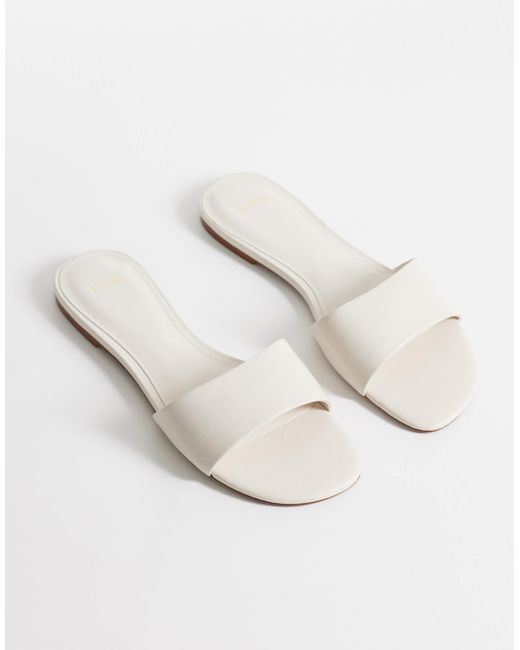 Mango Natural – flache slider aus kunstleder