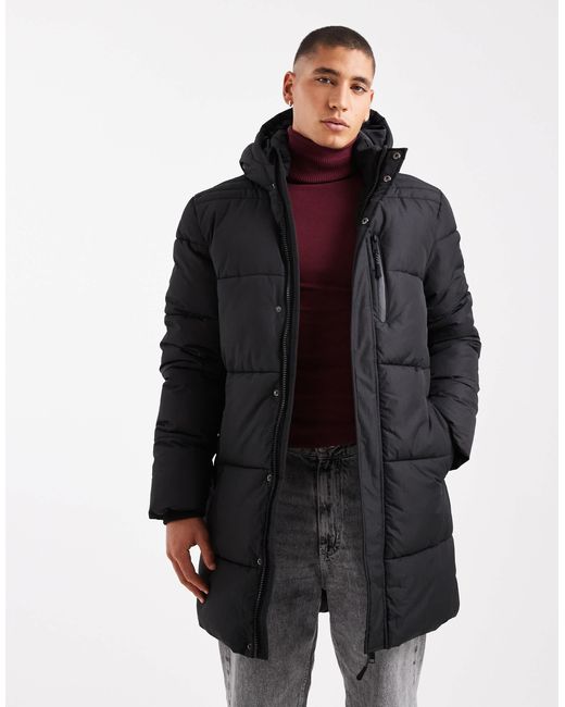Threadbare – steppmantel in Black für Herren