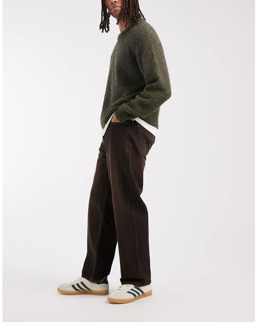 Jack & Jones Black Alex baggy Jeans With Brown Tint for men