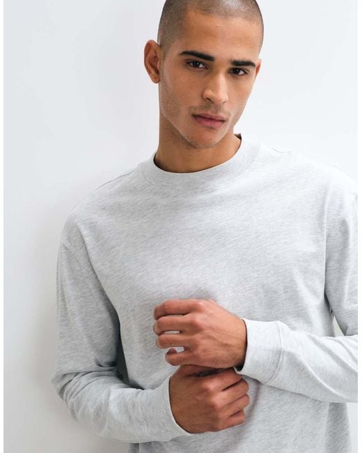 4505 White Icon Heavyweight Cotton Oversized Long Sleeve T-Shirt With Quick Dry Finish for men