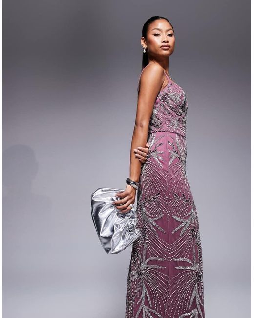 Beauut Embellished Cami Maxi Dress in Purple | Lyst UK