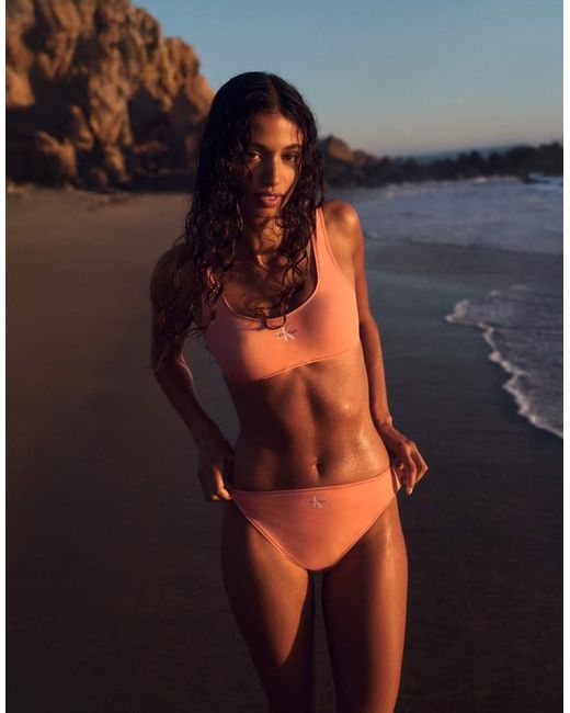 Calvin Klein Multicolor Logo Bralet Bikini Top