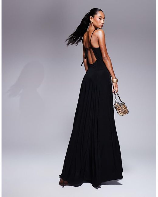 ASOS Blue Oversized Corsage Maxi Dress With Full Hem