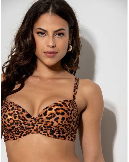 Pour Moi Green Free Spirit Lightly Padded U & W Twist Front Bikini Top