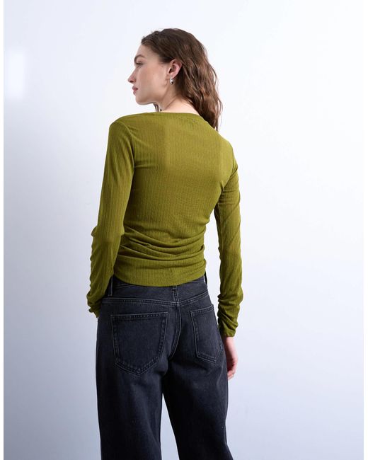 TOPSHOP Green – langärmliges oberteil