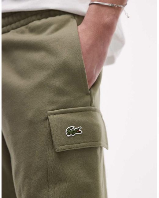 Pantaloncini Cargo Kaki di Lacoste in Natural da Uomo