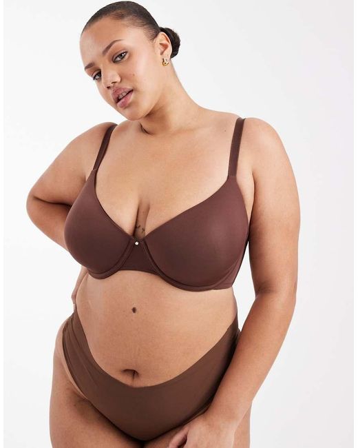 ASOS Brown Asos Design Curve Moulded T-Shirt Bra