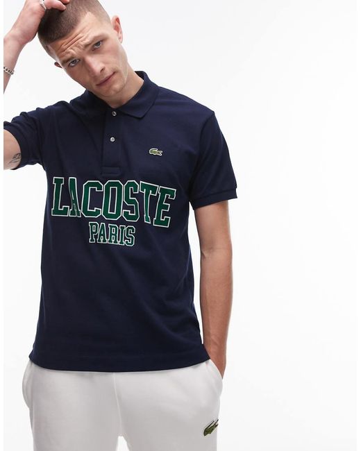 Lacoste Blue Centre Logo Polo for men