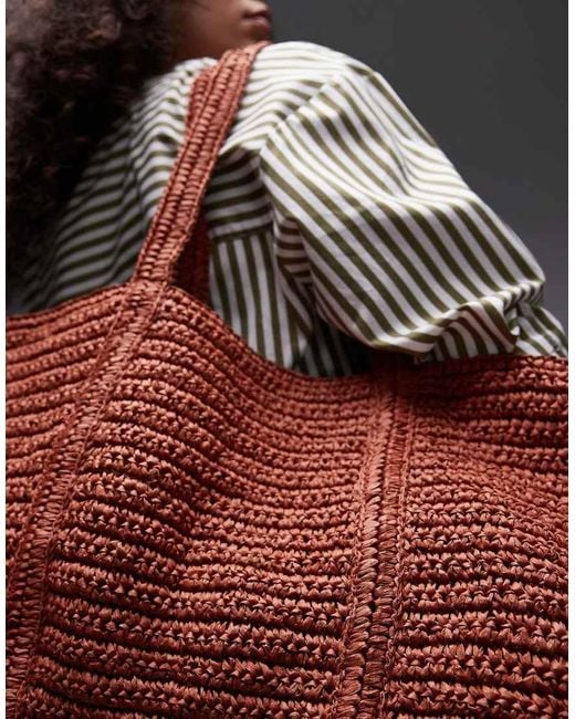 Mango Extra Grote Raffia Tote Tas Met Rits En Voering in het Gray
