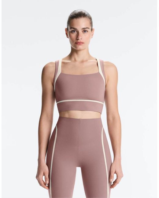 Oysho Pink Compressive Contrast Tank Top