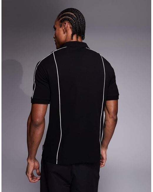 ARMANI EXCHANGE Black Polo Shirt With Contrast Logo for men