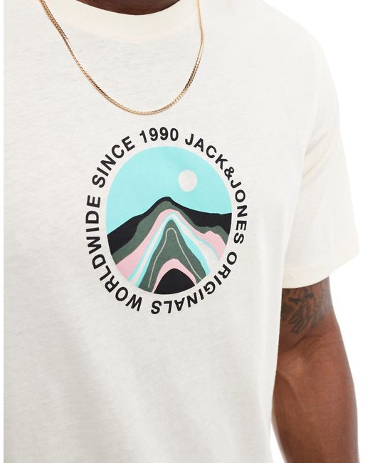 Jack & Jones – oversize-t-shirt in White für Herren
