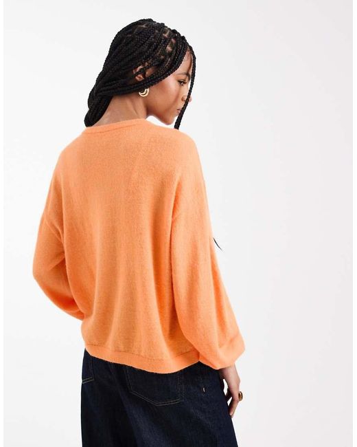 Pieces Orange Knitted Cardigan
