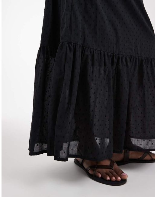 Vero Moda Black Dobby Texture Boho Maxi Skirt