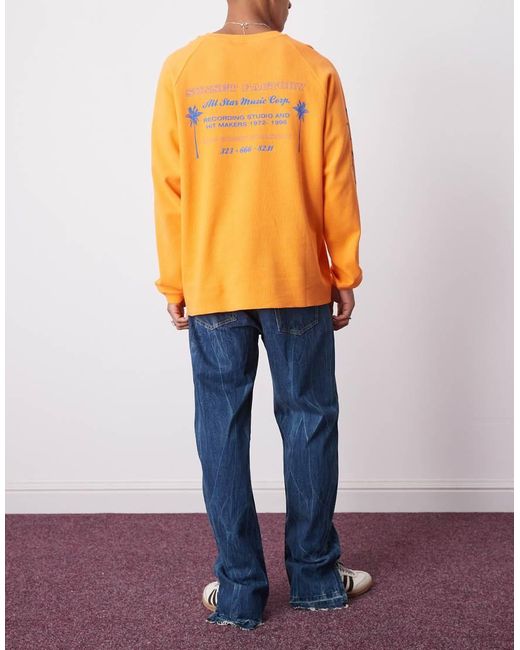 Weekday Orange Space Relaxed Fit Straight Leg Jeans With Split Hem Detail for men