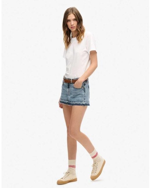 Superdry Blue Denim Mini Skirt