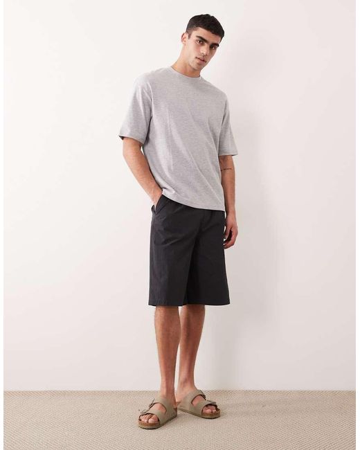 ASOS Pink Longer Length Elasticated Jort With Pleat for men