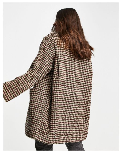 Monki houndstooth jacket Clearance