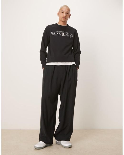 Gant Black 1949 Shield Logo Sweatshirt for men