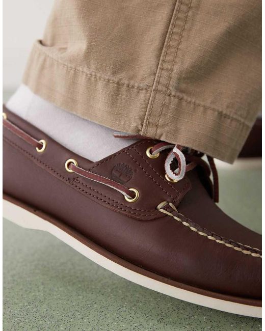 Timberland Brown 2 Eye Boat Shoe for men