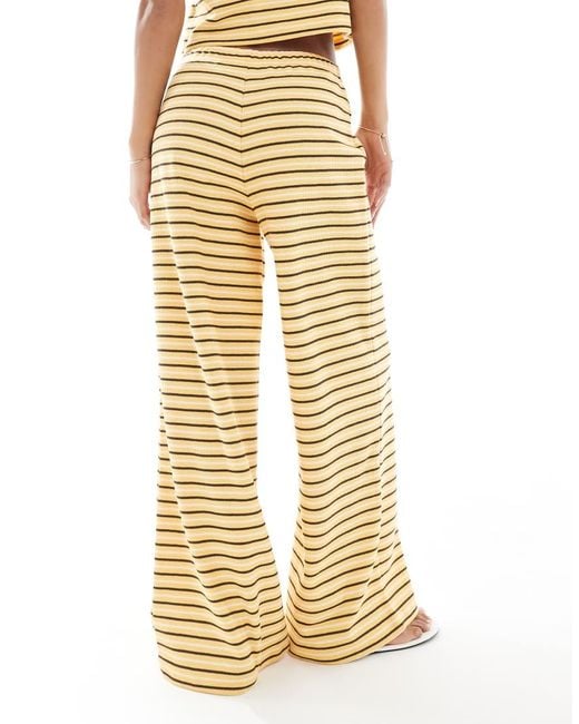 Miss Selfridge Metallic Premium Rib Knit Wide Leg Pants