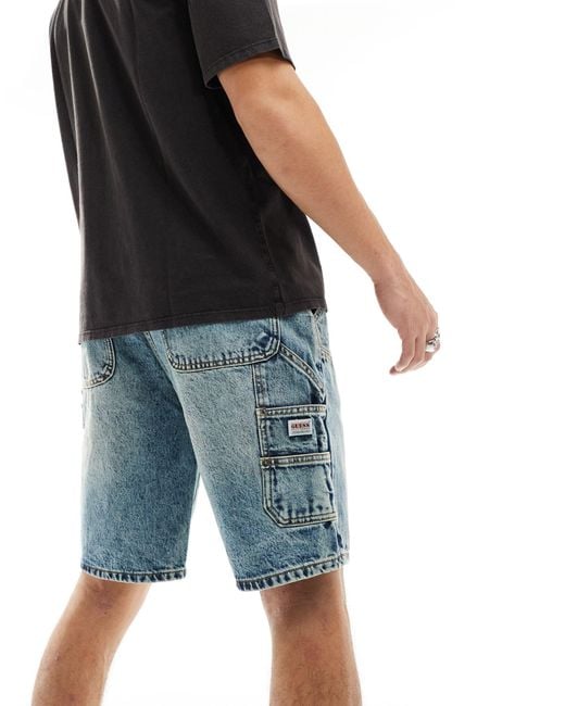 Guess – carpenter-jeans-shorts in Black für Herren